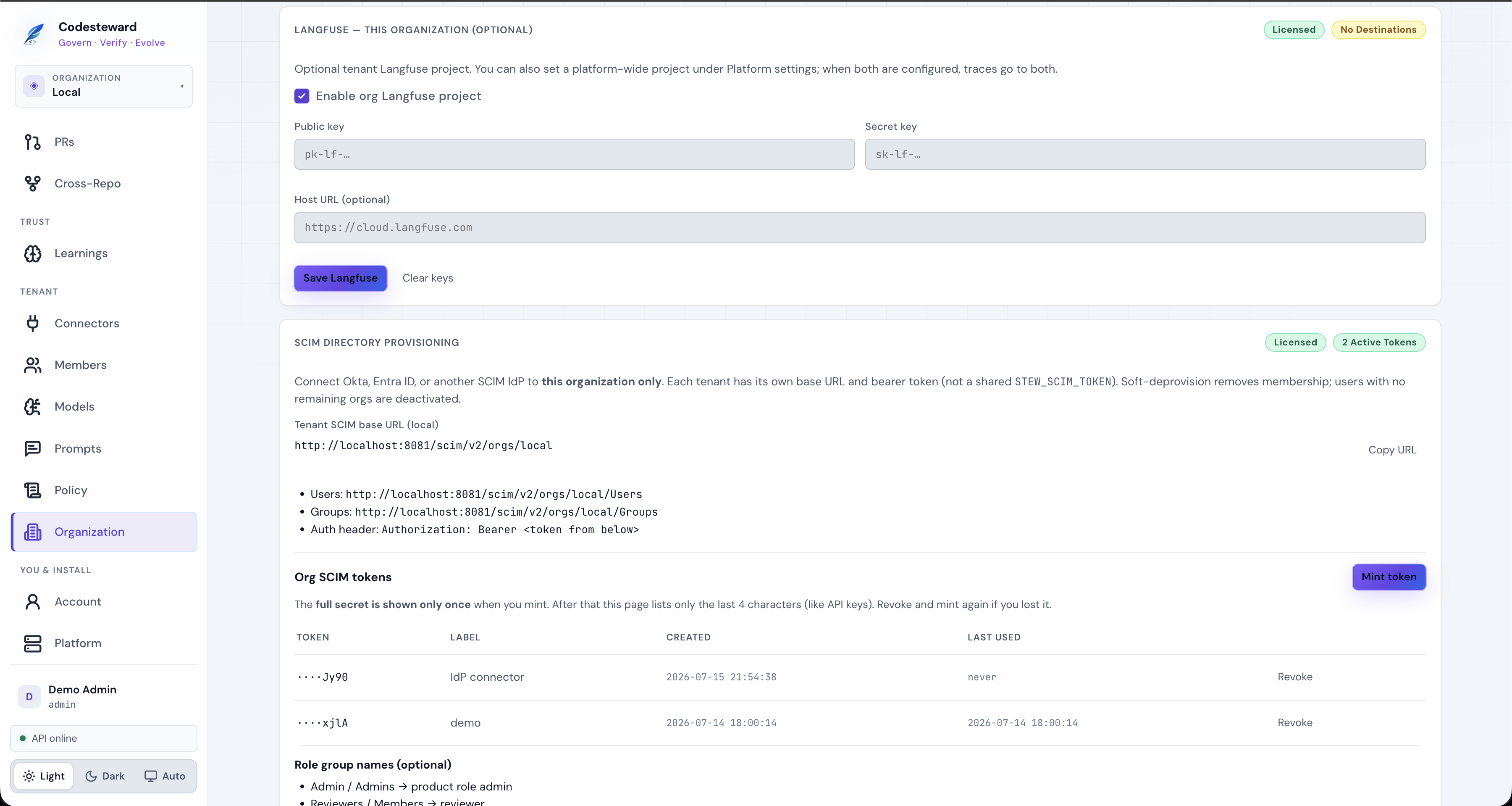 SCIM directory provisioning